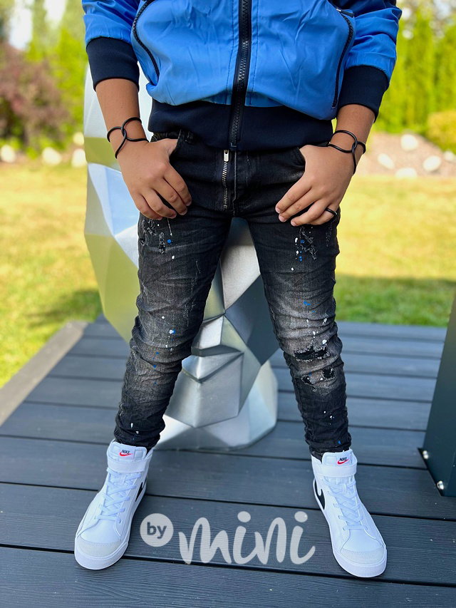 Ripped jeans blue splash
