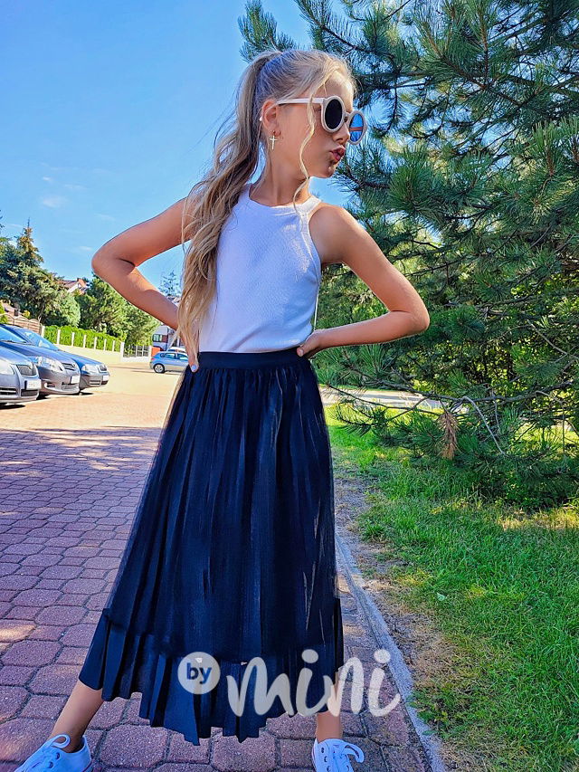 Plisovaná midi sukně černá