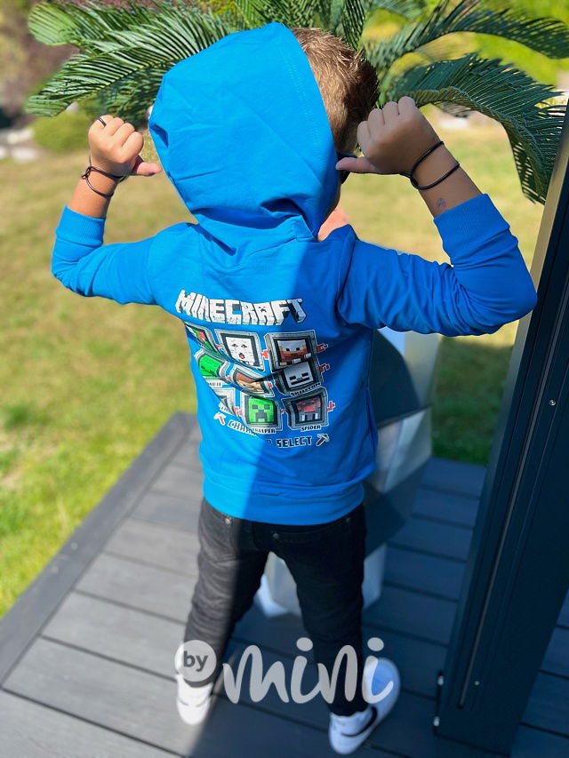 Minecraft mikina modrá