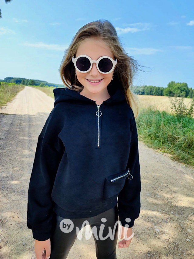 Flísová mikina s kapsičkou černá