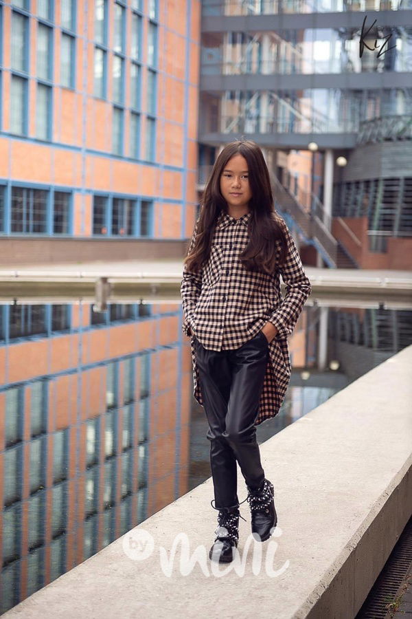 Kiz Premium karo košilová tunika black/beige