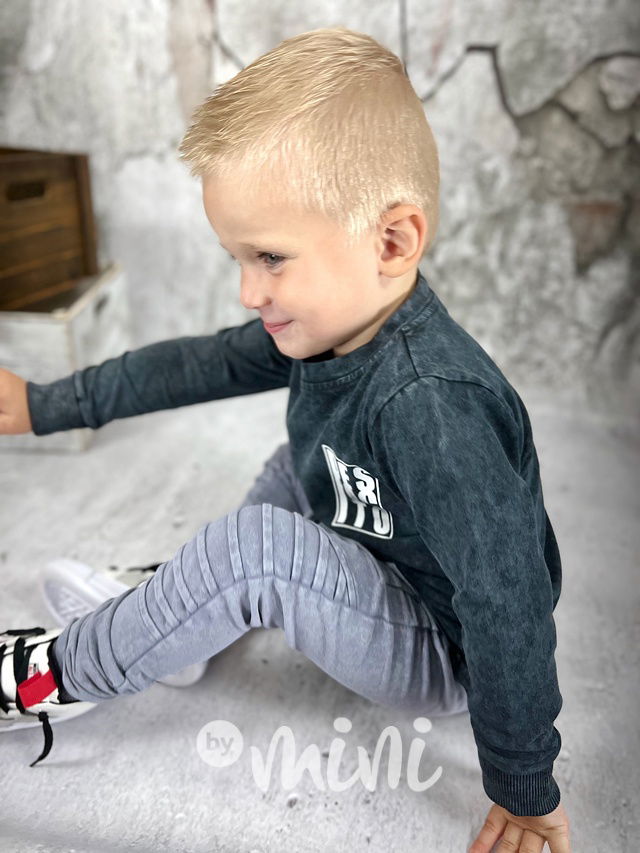 DESPACITO biker tepláky šedomodré