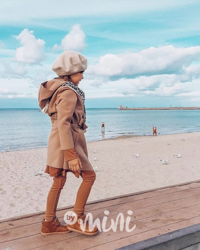 Flaušový hoodie kabátek cappuccino
