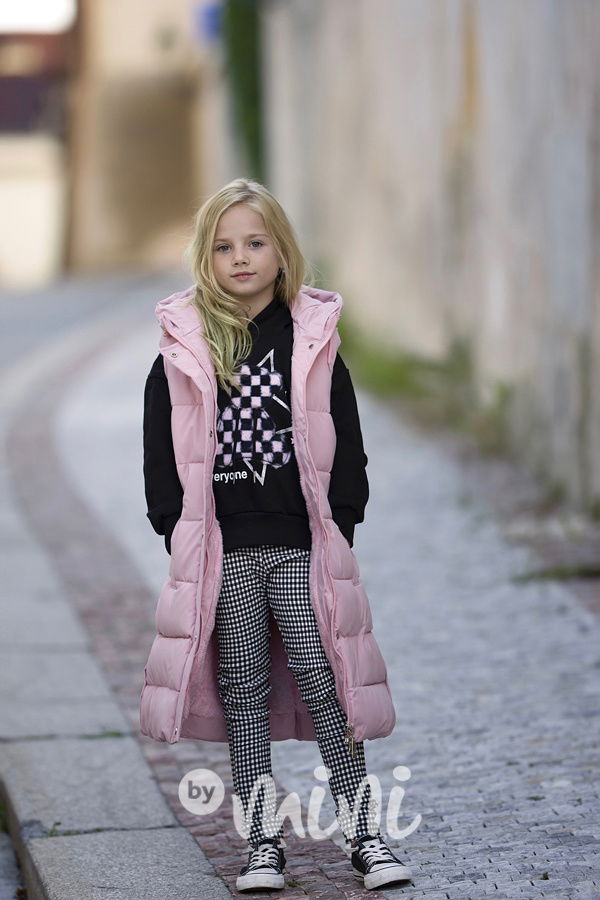 Zimní ultra long vesta růžová