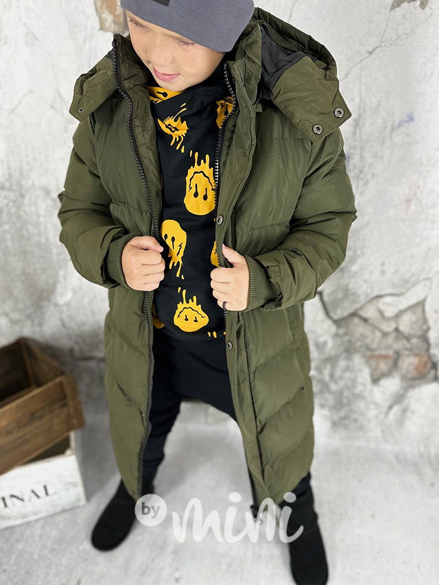 Zimní dlouhý kabát khaki