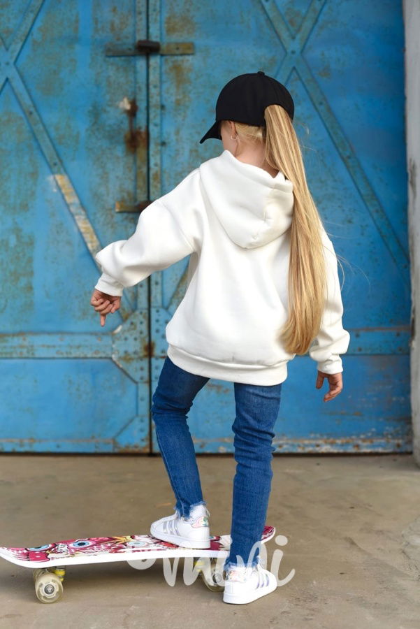 Vyteplená mikina Teddy bear cream