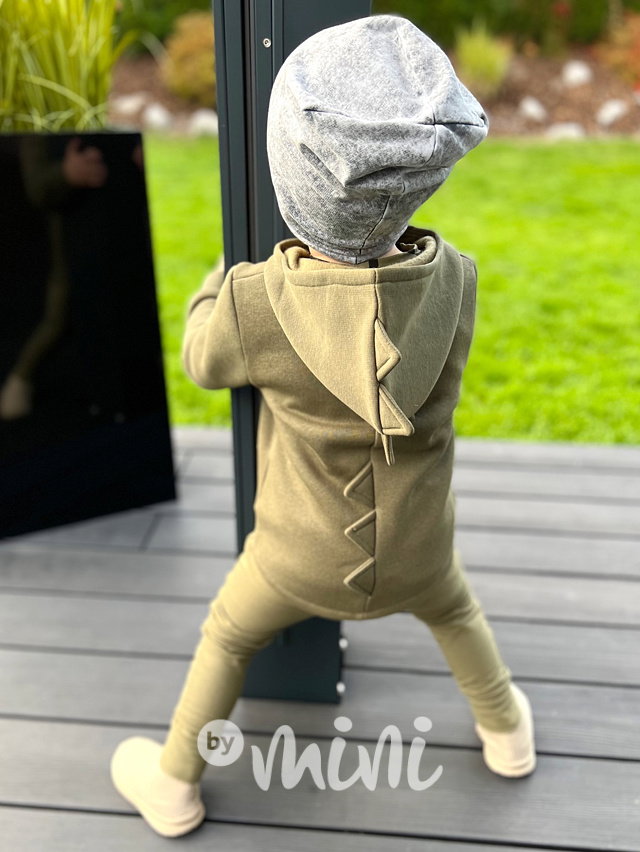 DESPACITO zateplená dino mikina khaki