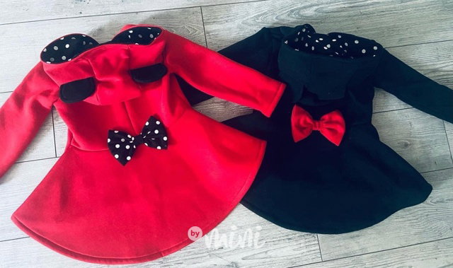 Minnie vyteplený kabátek red
