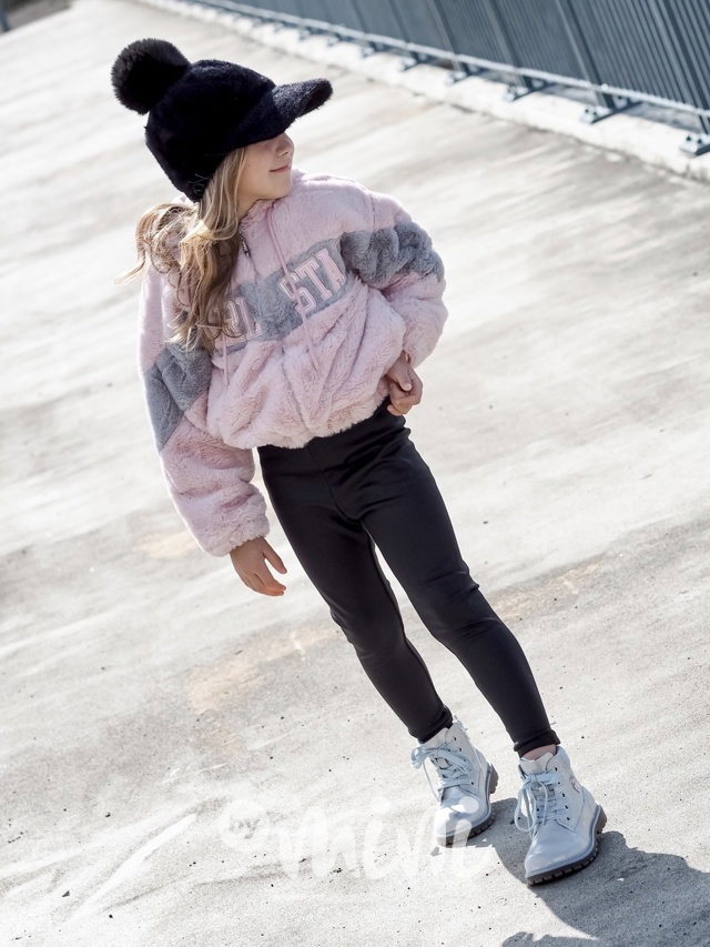 GIRL STAR chlupatá mikina