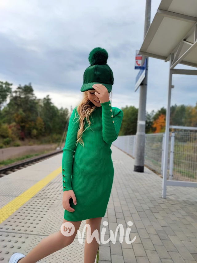 Svetříkové stretch šaty zelené