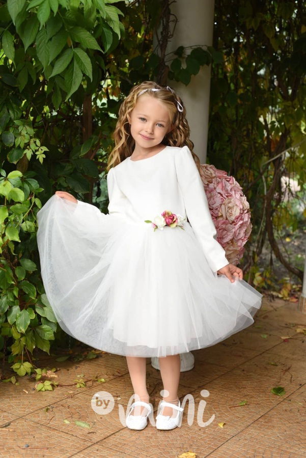 Luxury maxi tylové šaty blossom bílé