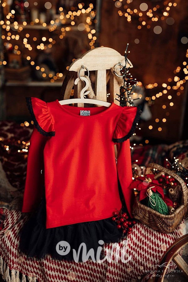 Červená boho blůzka s krajkou Lily Grey