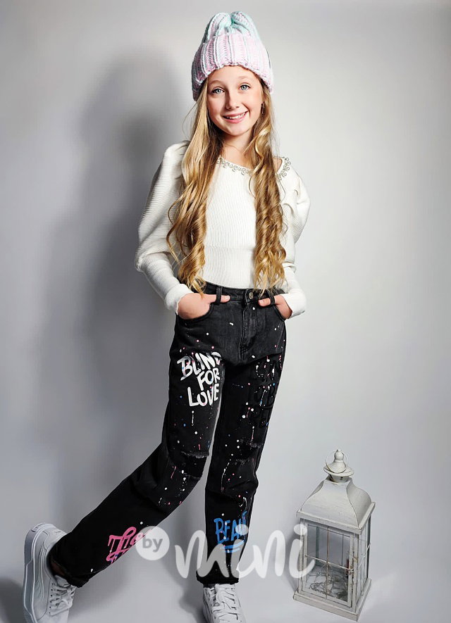 Exclusiv fashion jeans Born to be free černé