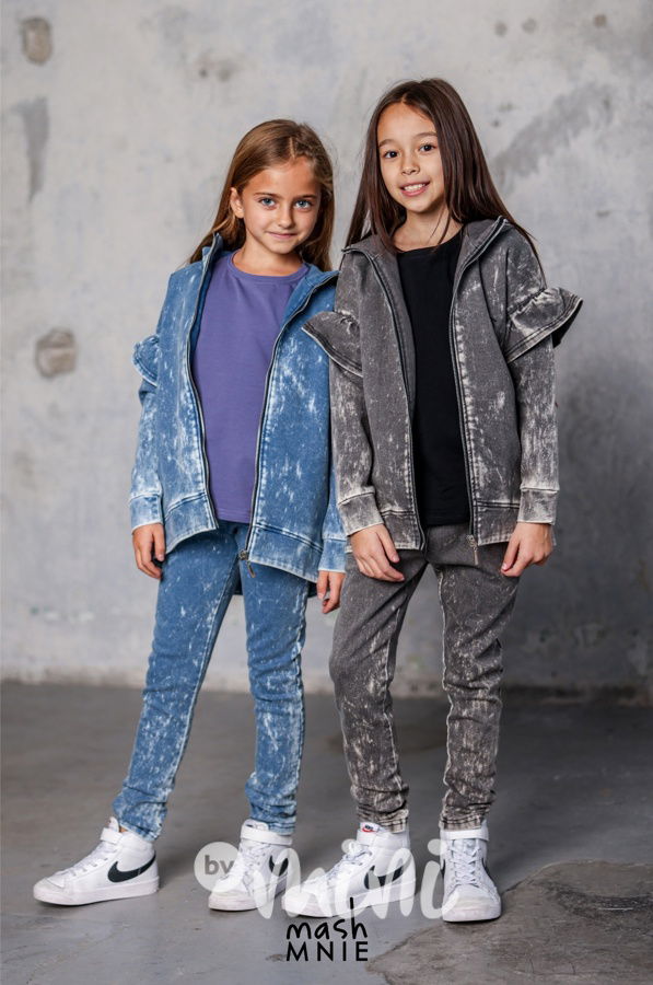 Mash Mnie vintage denim mikina grafit