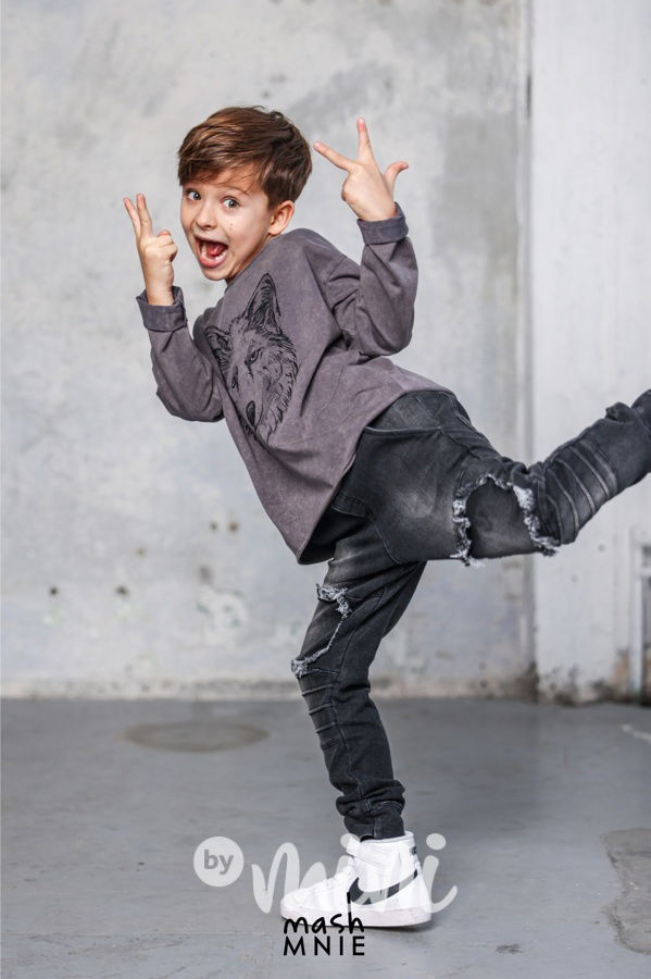 Mash Mnie longsleeve triko WOLF vintage grey