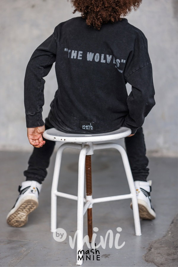 Mash Mnie vintage denim black mikina WOLF
