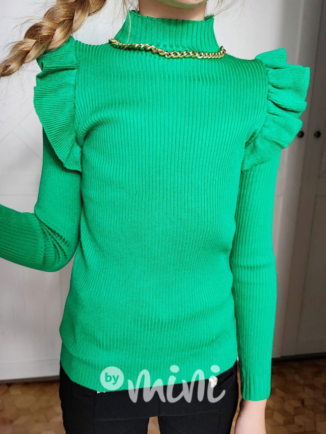 Premium svetr se zdobením zelený