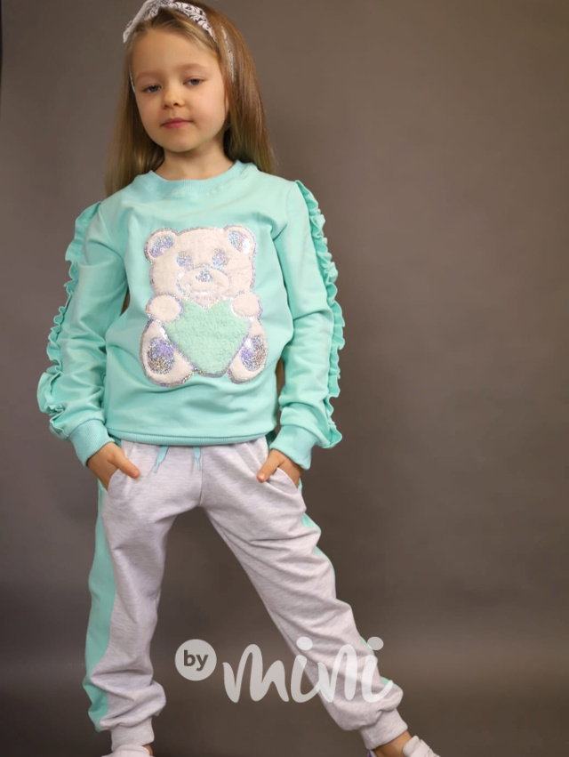 BEAR zateplená souprava mint/grey