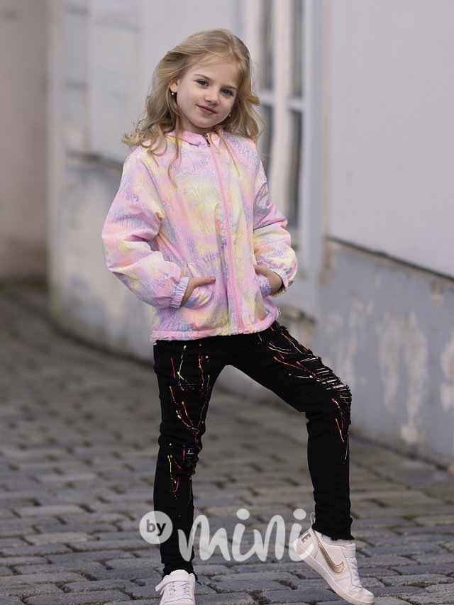 Jarní přechodová šusťákovka HAPPY pink