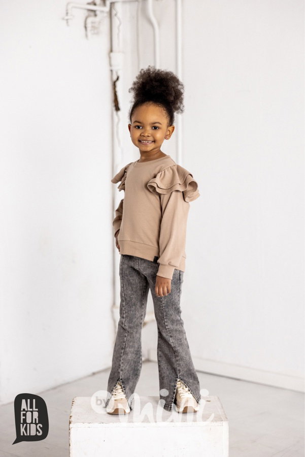 AFK frill mikina beige