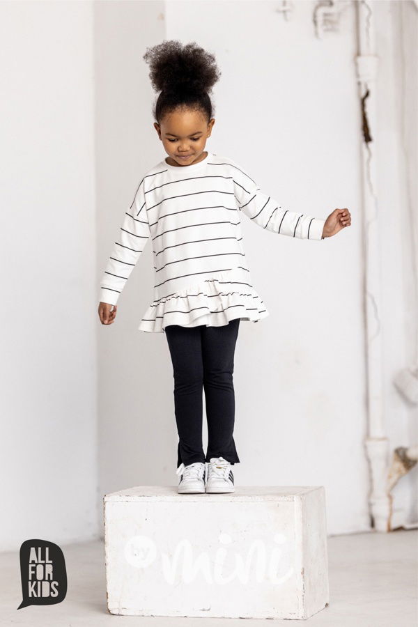 AFK mikinová tunika pruhy off white