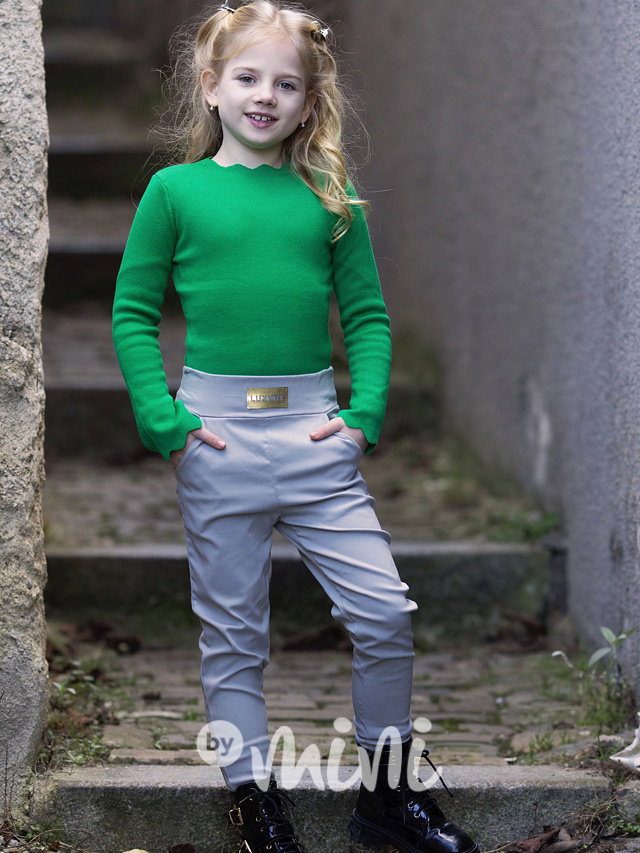 Luxury šedé stretch kalhoty