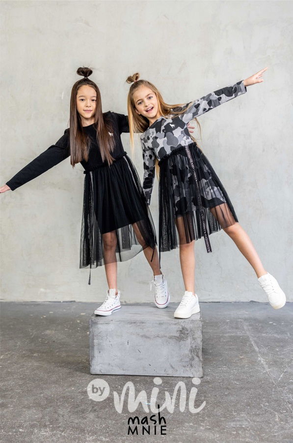 Mash Mnie midi šaty s tylem army