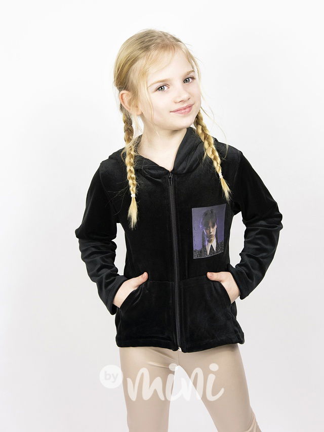 Wednesday velurová long mikina