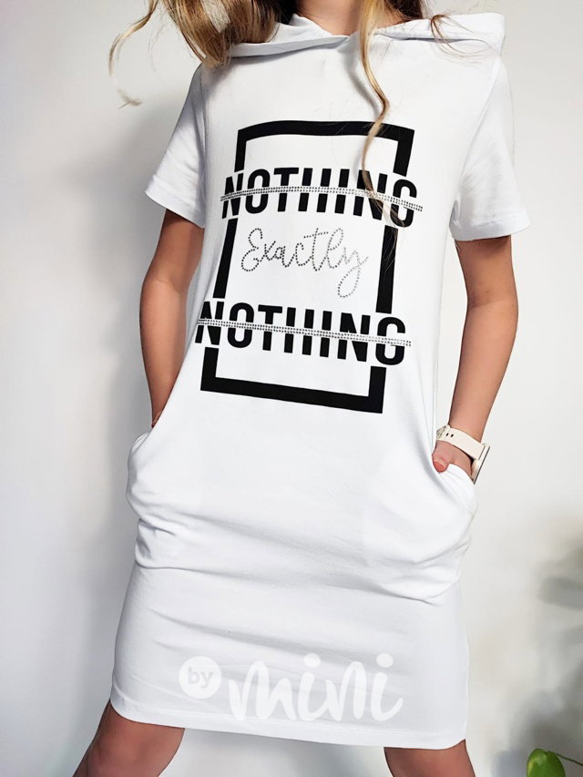 Nothing hoodie šaty s kamínky