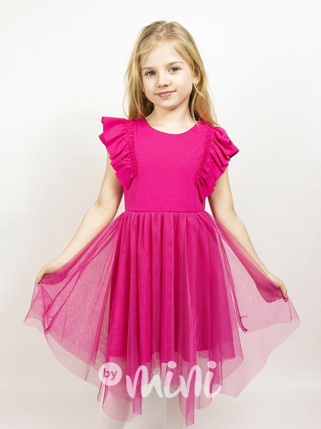 Malinové šaty s tylem