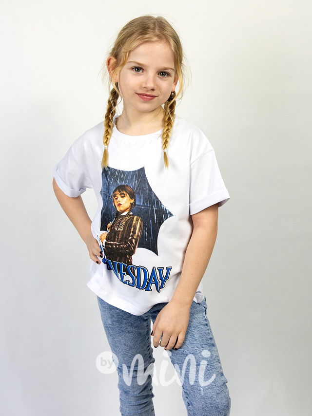 Triko WEDNESDAY umbrella bílé