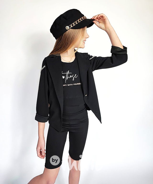 Fashion černé sako se zdobením