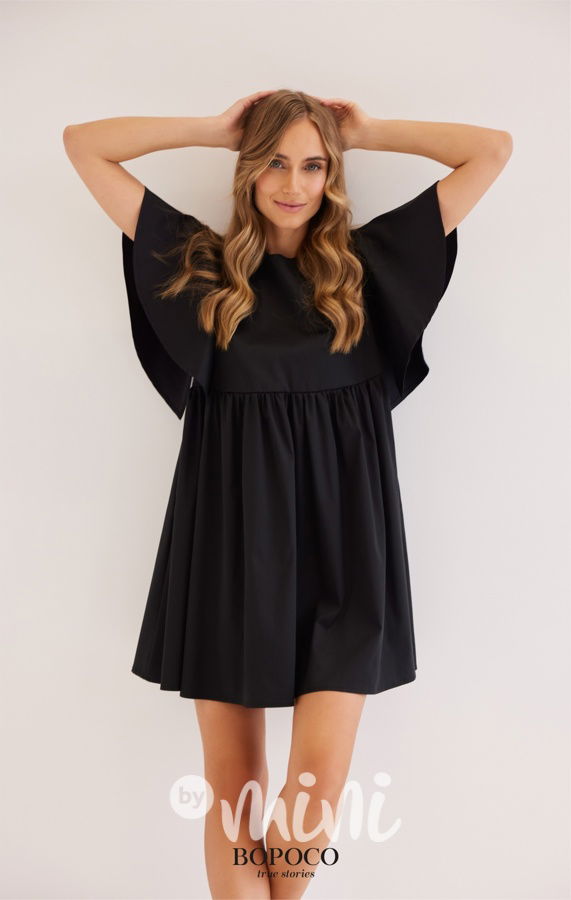 Frill šaty Mini me černé