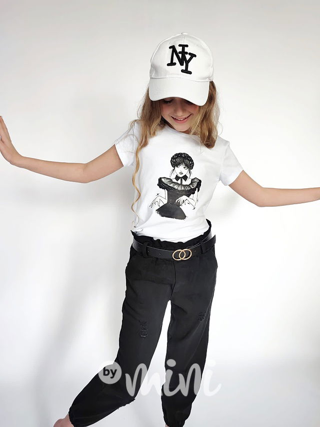 Jeans kalhoty s páskem