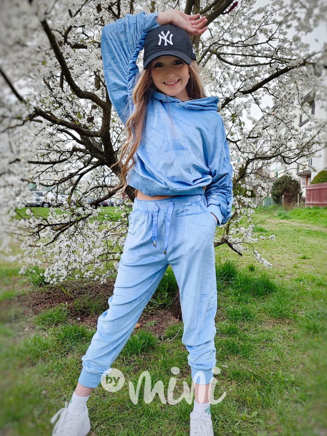 Baby blue soft velur souprava