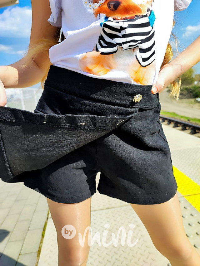 Černé jeans sukňokraťasy