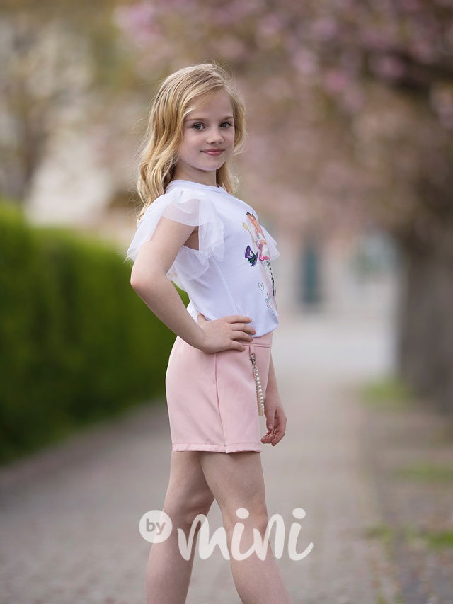 Růžové sukňokraťasy s řetízkem