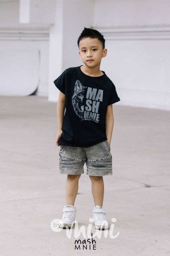 Mash Mnie biker jeans shorts grafit