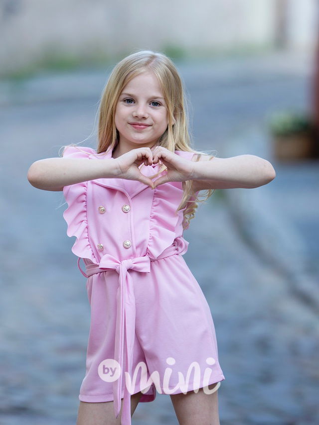 Volánkový overal barbie pink