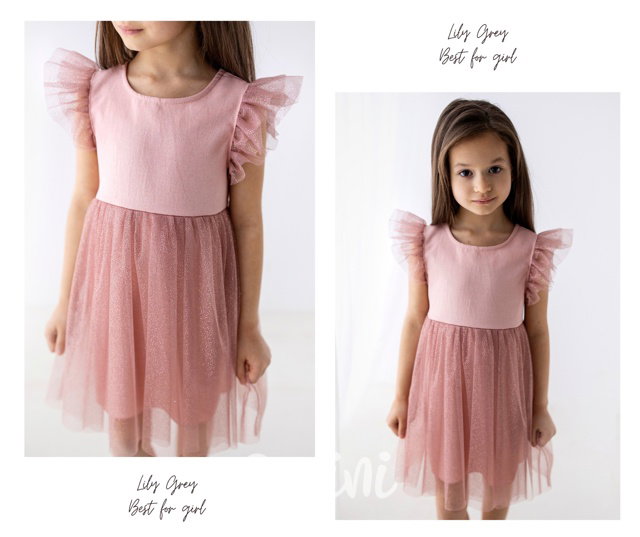 Lily Grey slavnostní tylové šaty ANGEL pudder
