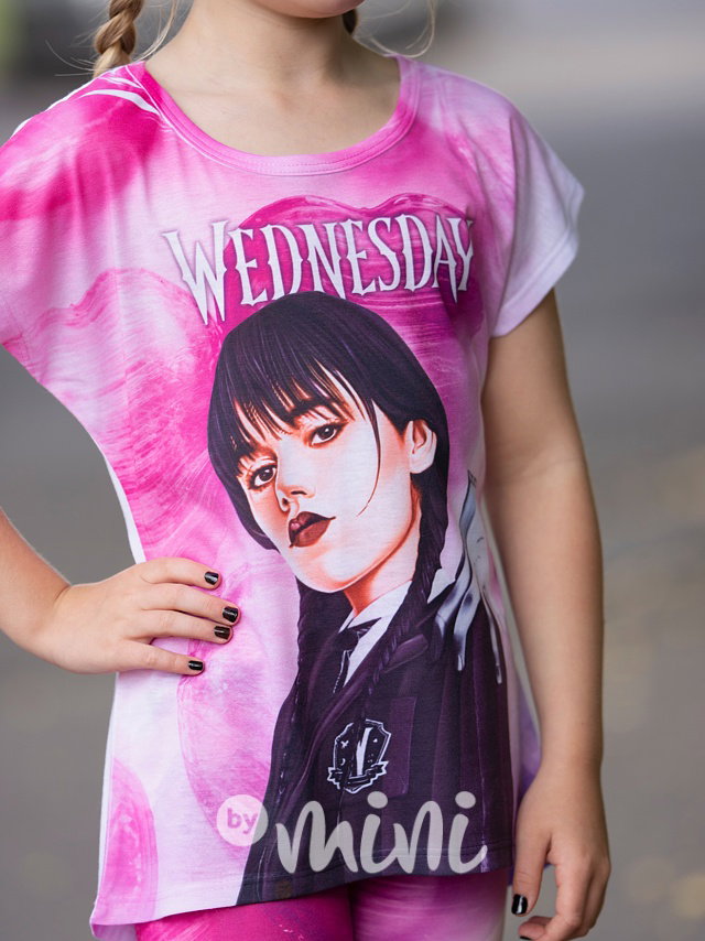 Wednesday pink ombre triko + kraťasy