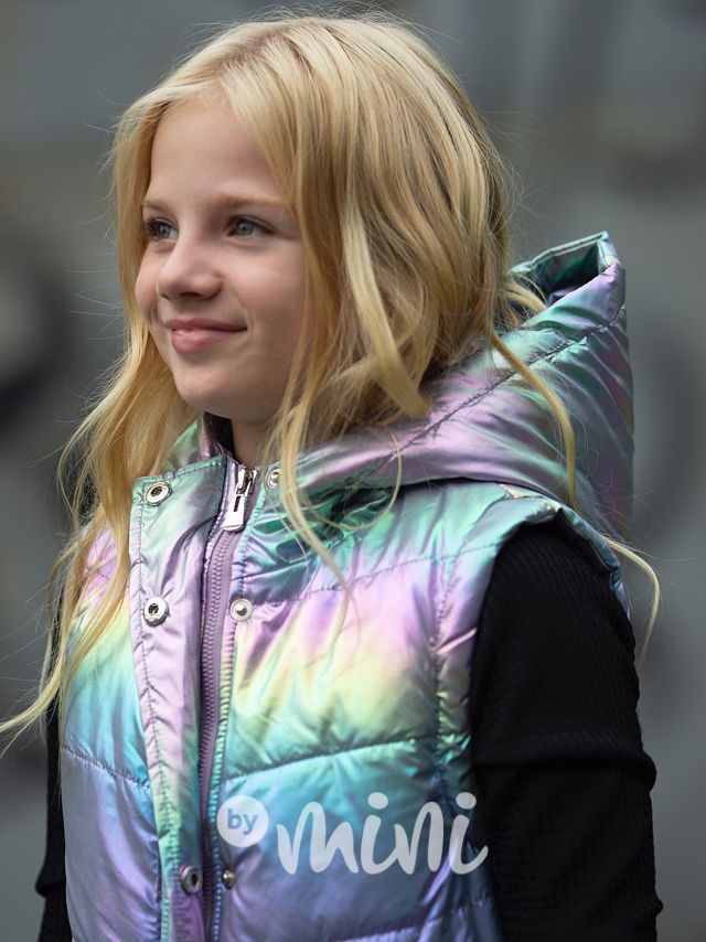 Rainbow metalická vesta