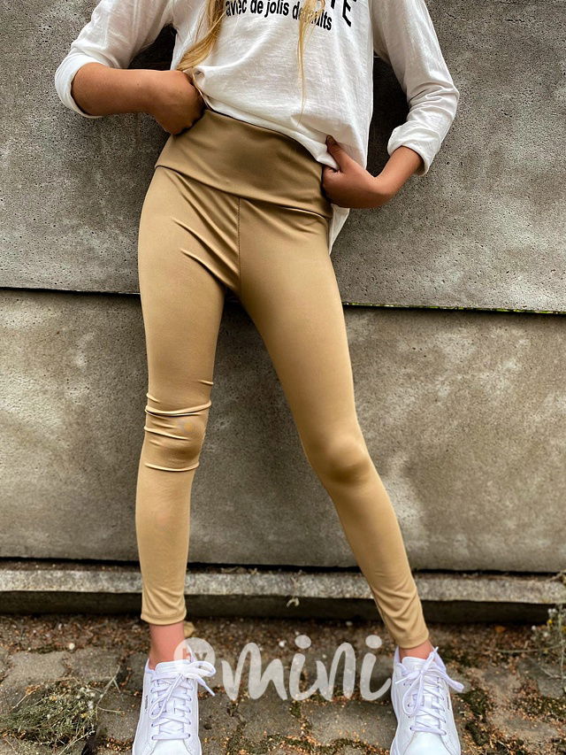 Legíny s vysokým pasem cappuccino