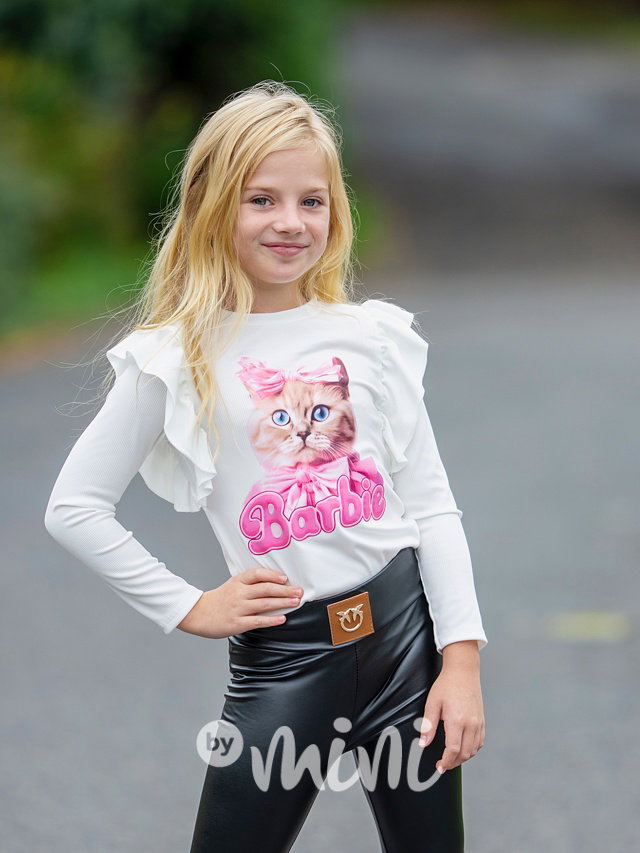 Barbie cat blůzka bílá