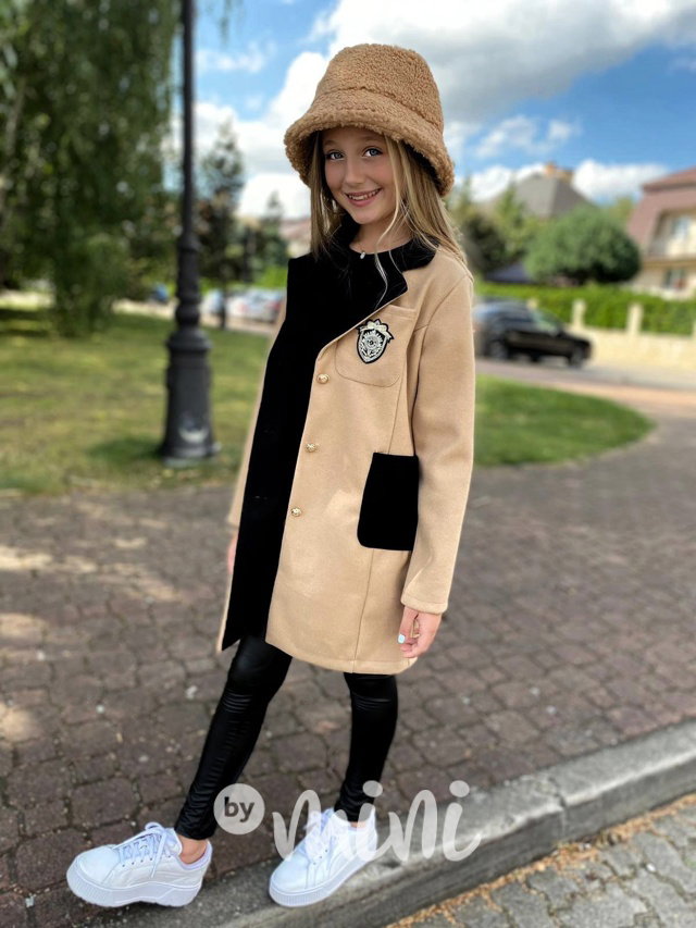 College flauš kabát beige/black