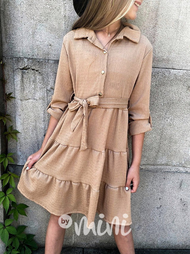 Košilové vintage šaty beige