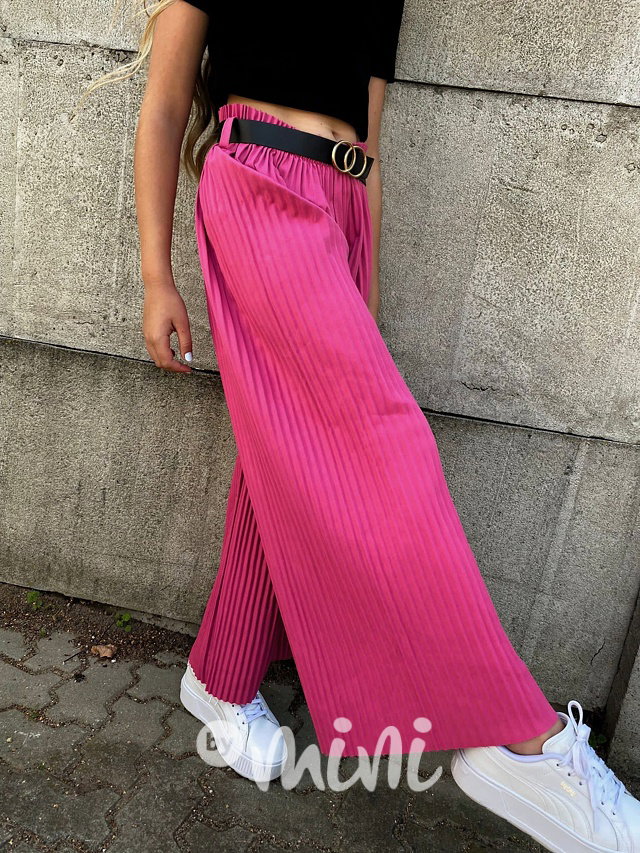 Plisované kalhoty s páskem pink