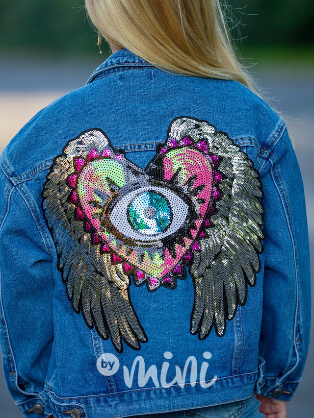 Fashion jeans bunda s aplikací