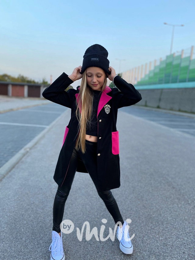 College flauš kabát black/pink