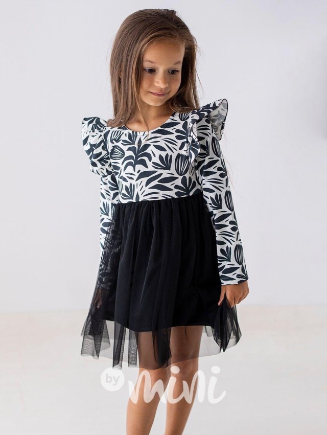 Lily Grey šaty s tylem black/white